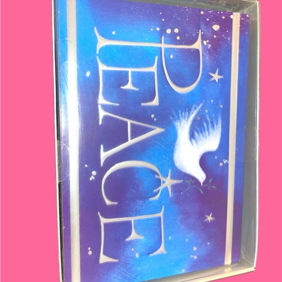 Blue and White Christmas Peace cards with Dove - Picture 1 of 4